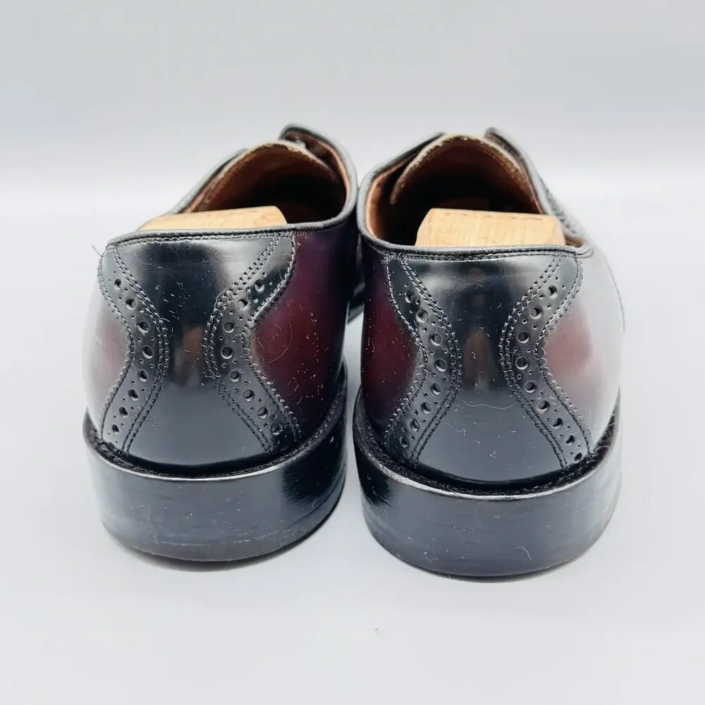 Allen Edmonds Shoes Mens 11 Brown Black Leather Oxford Polo Dress Two Tone